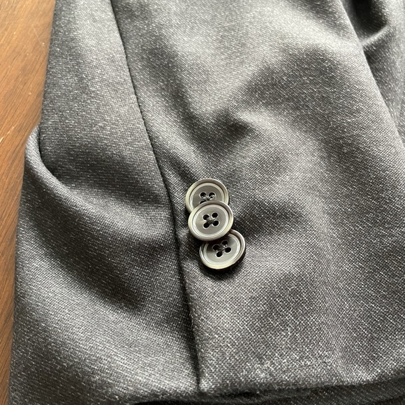 7 Diamonds Mens Medium 4 Way Stretch Blazer Dark Grey Modern 2 Button - Picture 6 of 14